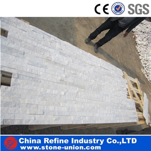 Natural Pure White Stone Veneer, Cultured Stone,White Quartzite Ledger Stone Wall Panels,White Color Ledgestone