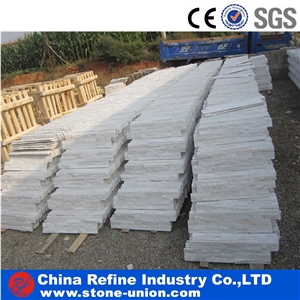Natural Pure White Stone Veneer, Cultured Stone,White Quartzite Ledger Stone Wall Panels,White Color Ledgestone