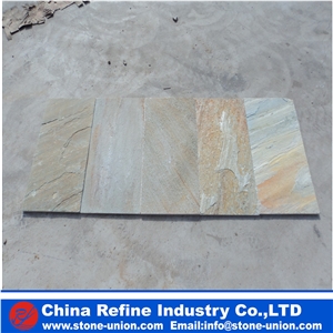 Natural Surface Yellow Slate Stone Tile,Wall Cladding, Manufactured Stone Veneer