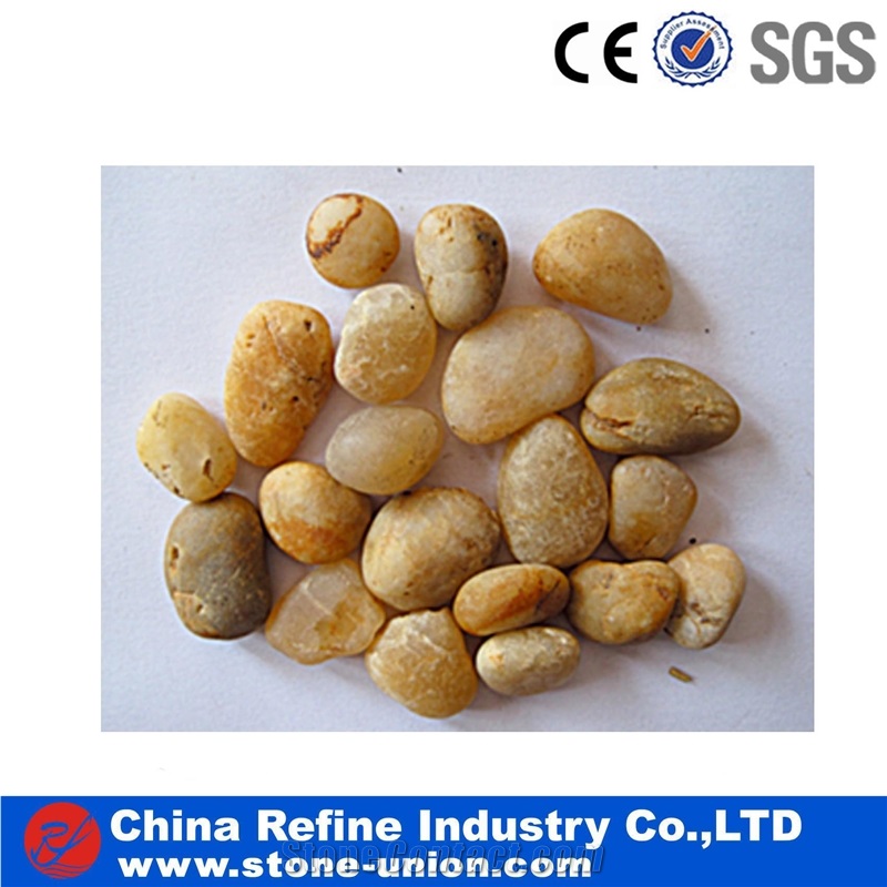 Natural Yellow Pebble Stone, China River Stone, Yellow Natural Driveway Stone, Cobbles Wholesale