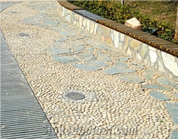 Natural Yellow Pebble Stone, China River Stone, Yellow Natural Driveway Stone, Cobbles Wholesale
