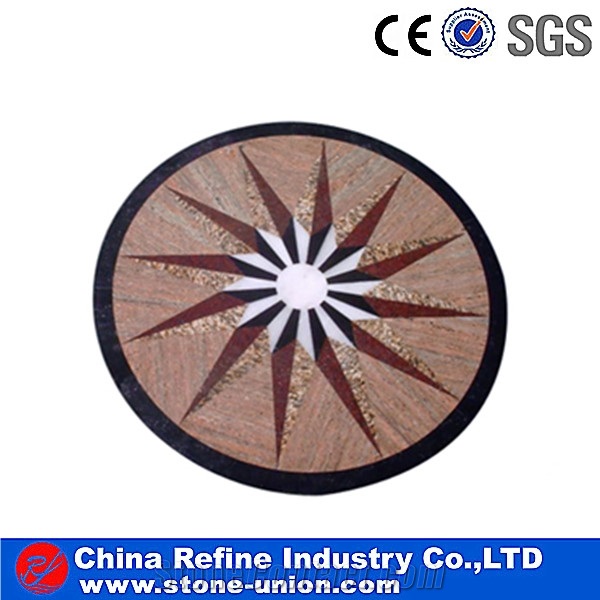 New Fashaion Marble Waterjet Inlay Medallion,Round Waterjet Inlay Patterns & Medallions,Marble Floor Medallions Patterns