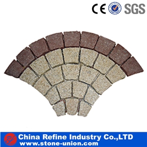 Outdoor Paving Stone,Driveway Paving Tiles,Mesh Cobble Stone Pavers,Bushhamered Paving Stone Fan Shape Patio Walkway Driving Pavers,Floor Paving