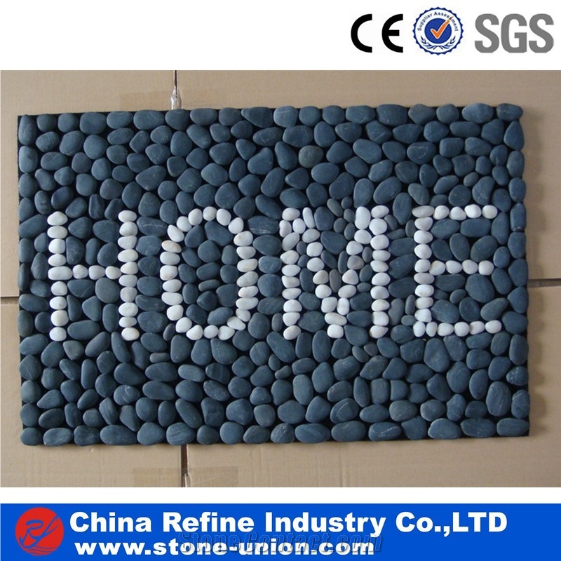 Pebbles Pattern Wholesale , 3-5cm Natural Pebble Medallions,Pebble Mosaic Medallions,Pebble Mosaic Medallions,Pebble Stone on Mesh