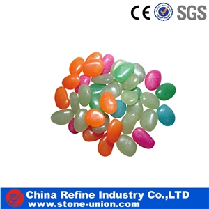 Pink Light Glowing Artificial Pebbles For Decoration