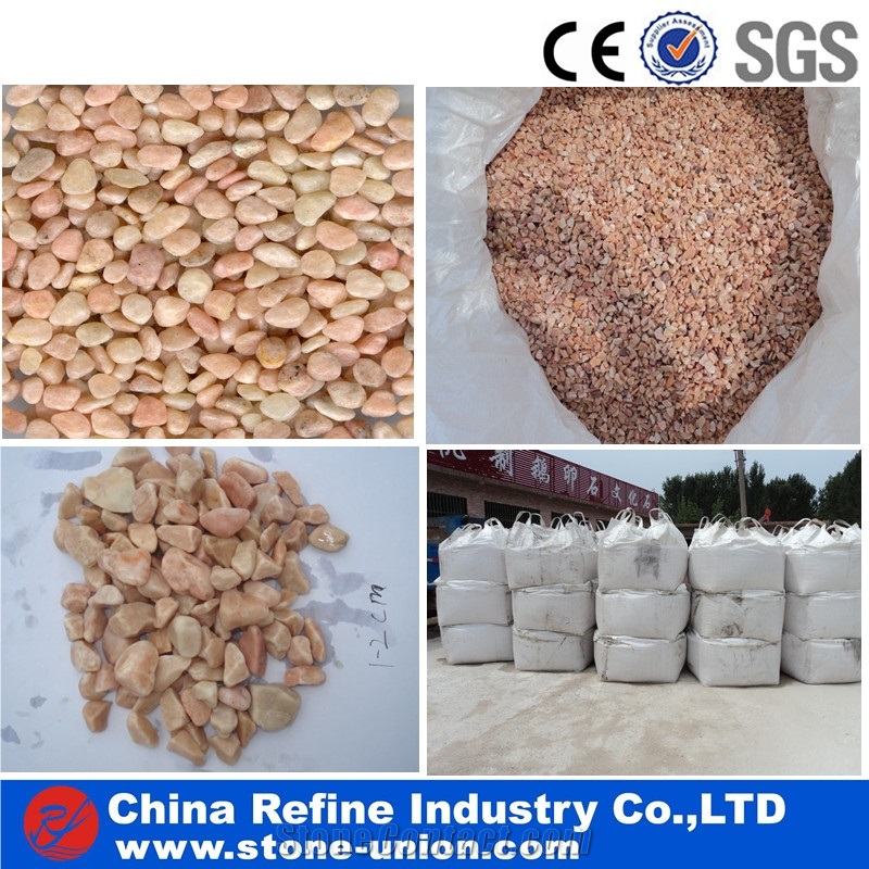 Pink Pebblestone from China Factory , Pink Gravel Stone,Use for Paving ,Decoration ,Landscape Natural Stone