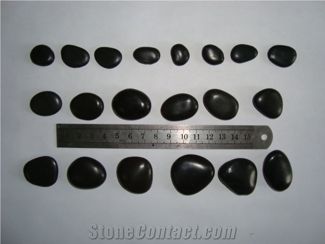 Polished Black Pebble and Pebble Stone, River Stone, Natural Pebbles,River Stone,Flat River Pebbles,Pebble Walkway