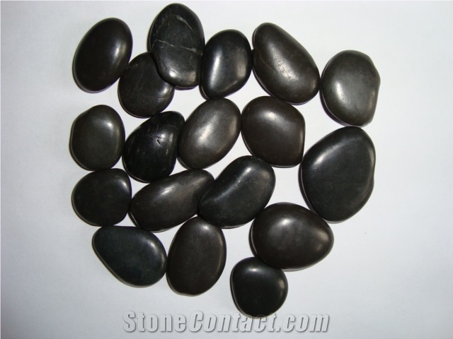 Polished Black Pebble and Pebble Stone, River Stone, Natural Pebbles,River Stone,Flat River Pebbles,Pebble Walkway