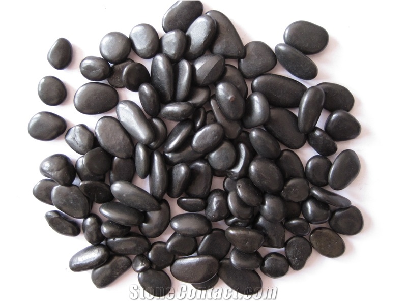 Polished Black Pebble and Pebble Stone, River Stone, Natural Pebbles,River Stone,Flat River Pebbles,Pebble Walkway