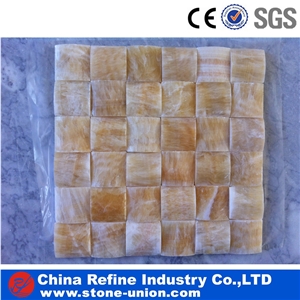 Premium Polished Jade Stone Mosaic & Yellow Onyx Mosaic & Rosin Onyx Mosaic , Yellow Onyx Tiles & Yellow Mosaic Tile Wall Panel & Onyx Mosaic Decoration