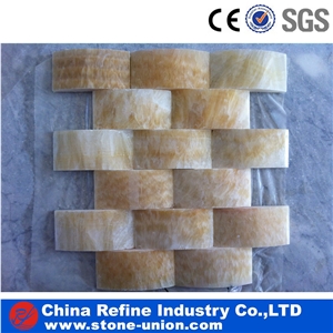 Premium Polished Jade Stone Mosaic & Yellow Onyx Mosaic & Rosin Onyx Mosaic , Yellow Onyx Tiles & Yellow Mosaic Tile Wall Panel & Onyx Mosaic Decoration