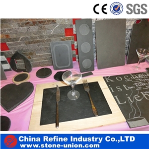 Premium Tableware for Party, Western Style Slate Dish , Black Table Accessories , Stone Trays