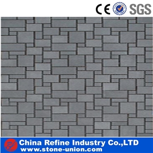 Rectangular Hainan Grey Basalt , Gray Basalt Mosaic Tiles,Grey Basalt Mosaic Tile for Interior Decoration ,Floor Mosaic ,Wall Mosaic