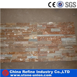 Rectangular Rusty Slate Natural Surface Cultured Stone, China Rusty Brown Slate Cultured Stone, Wall Cladding, Stacked Stone Veneer, Manufactured Stone Veneer