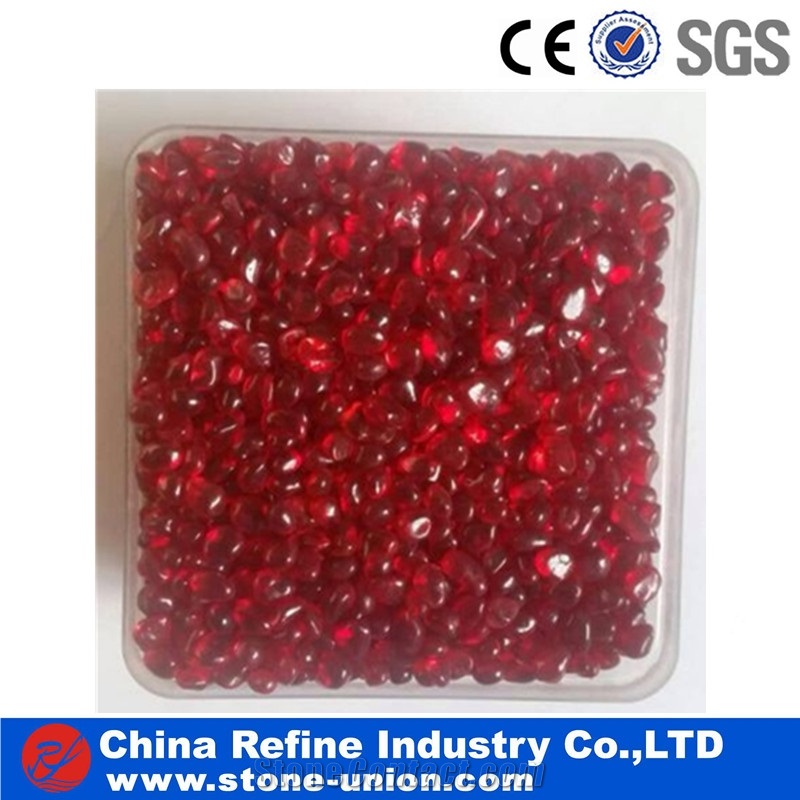 Red Glass Pebble with Lowest Price, Glass Pebbles for Garden,Red Gravel and Pebbles Stone,Glass Stone Gravels, Crushed Glass Chippings
