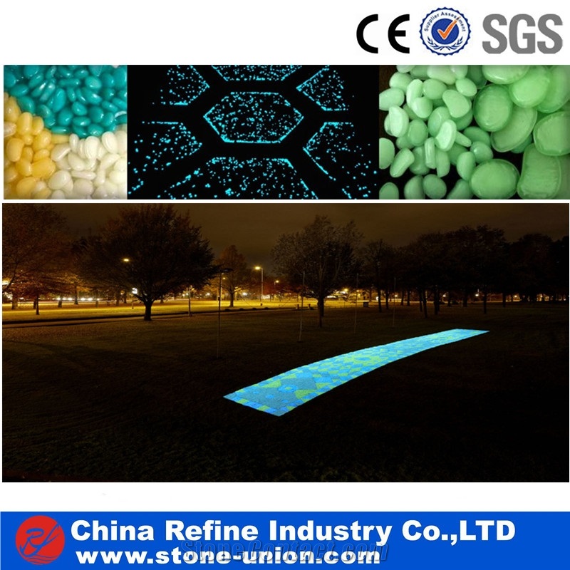 Romantic Glowing Pebble Stone Exporter, Landscaping River Pebble Paving, Glowing in Dark Pebble Stone, Customized Cobbles 3-5cm River Stone