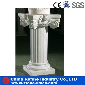 Rome Column, Hunan White Marble Column, Sculptured Columns,Column Pillar Building Material, Beijing White Marble Roman Columns by Handcarved