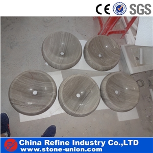 Round Grey Wooden Grain Basin Polished , Grey Wooden Sinks Manufacturer,Modern White Marble Wash Basins Hot Sale,Cheap Basins Polished Surface