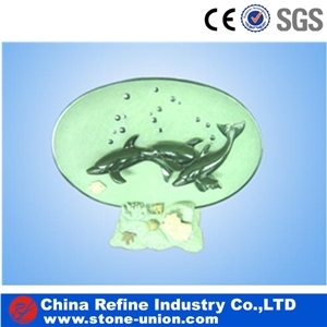 Round Shape Swimming Dolphin Sculpture Home Decoration Product,Interior Design,Dolphin Stone Sculptures for Garden Decoration,Animal Stone Carvings