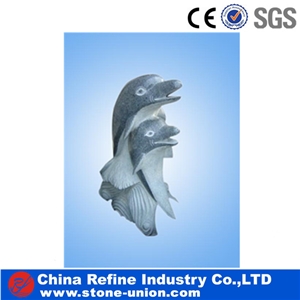 Round Shape Swimming Dolphin Sculpture Home Decoration Product,Interior Design,Dolphin Stone Sculptures for Garden Decoration,Animal Stone Carvings
