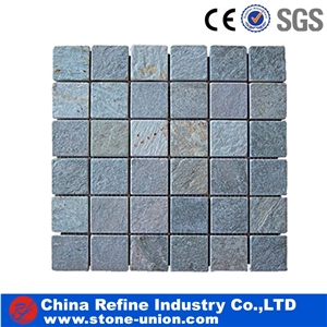 Slate Mosaic Tile, Blue Wall Tile, China Mosaic Design Factory Direct