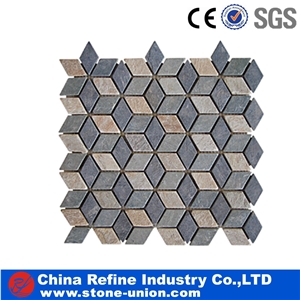 Slate Mosaic Tile, Blue Wall Tile, China Mosaic Design Factory Direct