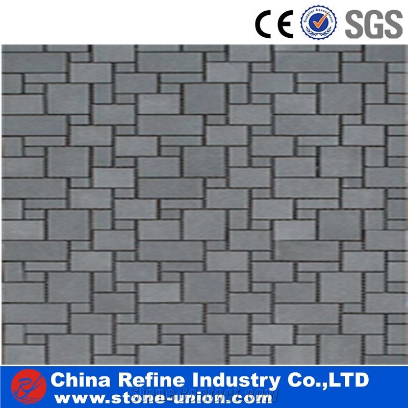 Square Basalt Mosaic Honed Finish in Wooden Crate Package , Basalt Mosaic Tiles & Basalt Floor Tile & Wall Cladding