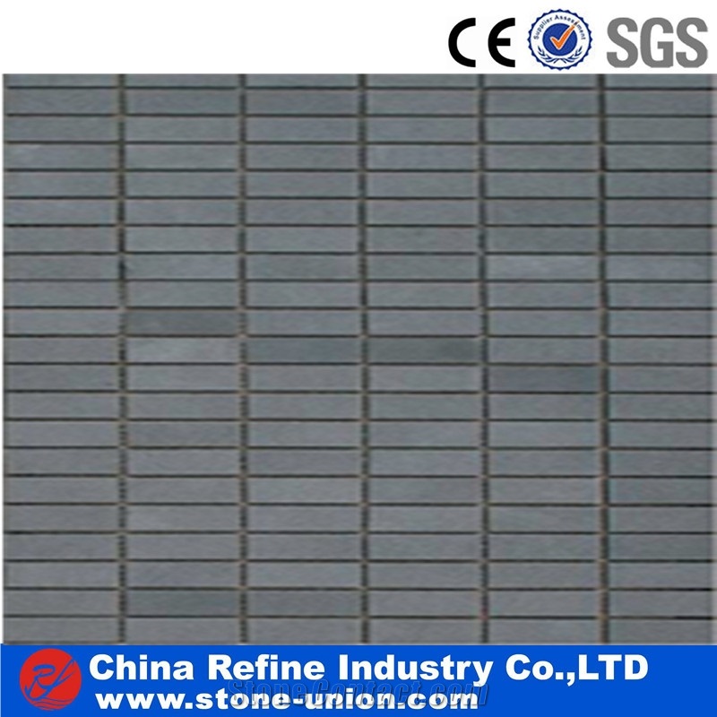 Square Basalt Mosaic Honed Finish in Wooden Crate Package , Basalt Mosaic Tiles & Basalt Floor Tile & Wall Cladding