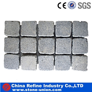 Square Shape Granite Pavers on Mesh Cheap, Granite Paving Stone & Wall Pannel for Sale