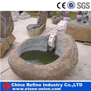 Stone Rolling Fountain , Garden Fountain , Big Water Fountains,Sculptured Fountain,Granite Floating Sphere Fountain,Handcarved Exterior Fountains