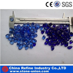Swimming Pool Use for Coloured Glass Pebbles, China Wholesale Decorative Blue Glass Pebbles,Pebble Stone Blue Glass Gravel, Crushed Glass Chippings