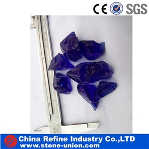 Swimming Pool Use for Coloured Glass Pebbles, China Wholesale Decorative Blue Glass Pebbles,Pebble Stone Blue Glass Gravel, Crushed Glass Chippings