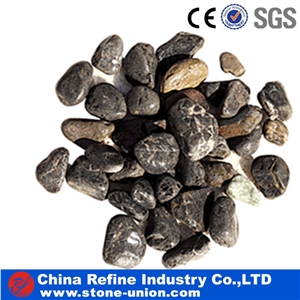 Tumbled Carving River Black Stone Pebble, Cheap River Cobble Stone Wholesale, Dark Color Pebble Stone