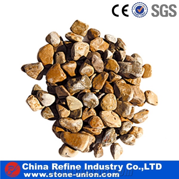 Tumbled Fine Wooden Yellow Pebble,Yellow Wooden Mechanism Pebble Stone Exporter, Professional Yellow Mechanism Pebbles Manufacturer,Tumbled Pebbles