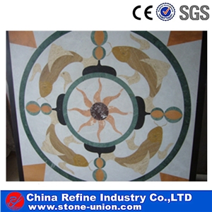 Unique Design Marble Waterjet Stone Inlay Medallion,Cheap Polished Round Water Jet Medallions Inlay Flooring Tiles