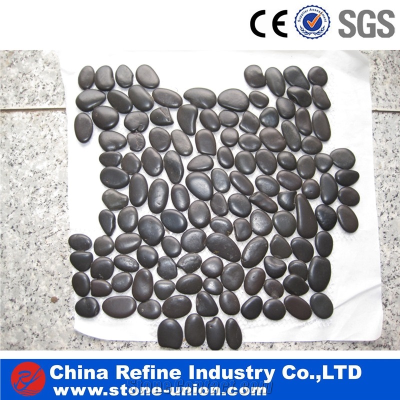 White and Black Top Quality Polished River Pebble Cheap , Decorative Pebbles,Pebble Mosaic Medallions River Rock