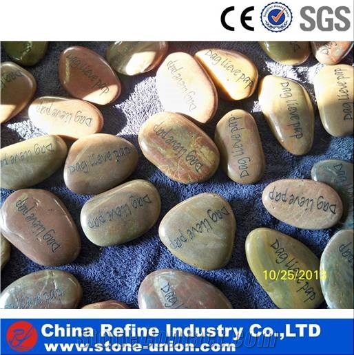 White Carving Polished Pebbles, River Stone,Engrave Pebble with Letter,Customized Pebble Stone, Pebbles River Stones Hot Selling