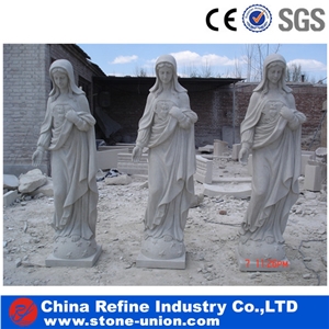 White Large Marble Woman with Cute Boy Statue , White Marble Human Statue & Carving & Handcraft Marble Sculpture