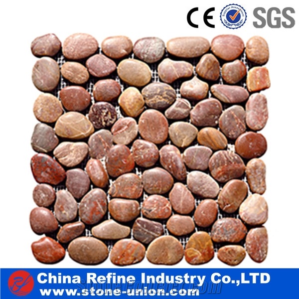 White Pebble on Mesh White Polished Pebble,Flat Pebble Mosaic in Mesh,Black Pebble Mosaic,Pebble Mosaic for Bathroom&Kitchen,Interior Decoration