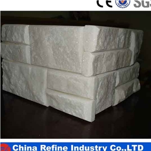 White Quartzite Cultured Stone Corners &Pure White Quartize Wall Panel& Quartzite Stacked Stone Veneer &Culture Stone Wall Cladding Ledge Stone