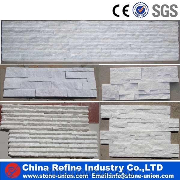 White Slate Cultured Stone White Stone Veneer 60x15cm