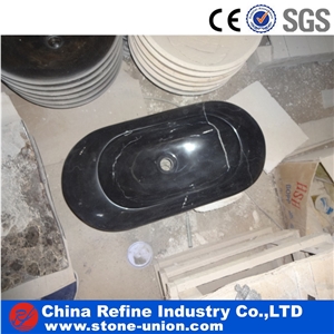 White Stripe in Black Marble Bathroom Basin ,Black Round Sinks Marble Sinks,Vessel Sinks,Bathroom Sinks,Wash Basins,Round Sinks,Round Basins