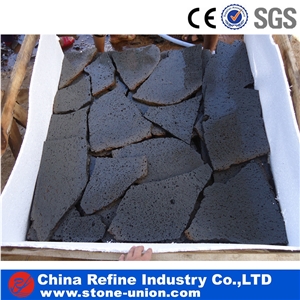Wholesale Basalt Floor Tiles with Cheap Price, Black Basalt for Construction,Sawn 400 Grit with Cats Paws Tiles, China Black Basalt Floor Tiles