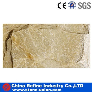 Yellow Mushroom Stone, Wall Cladding, Decorative Wall Panel Stone, Yellow Slate Mushroom Stone