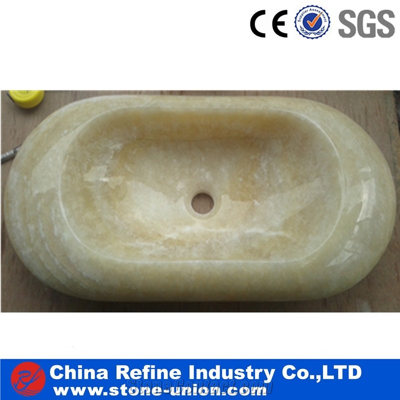 Yellow Onyx Oval Basins , Premium Onyx Bathroom Sinks,Rosin Crystal Yellow Farm Basins, Factory Nature Stone Sinks, Manufactured Cheap Wash Basins