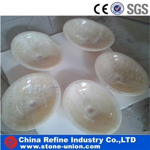 Yellow Onyx Oval Basins , Premium Onyx Bathroom Sinks,Rosin Crystal Yellow Farm Basins, Factory Nature Stone Sinks, Manufactured Cheap Wash Basins