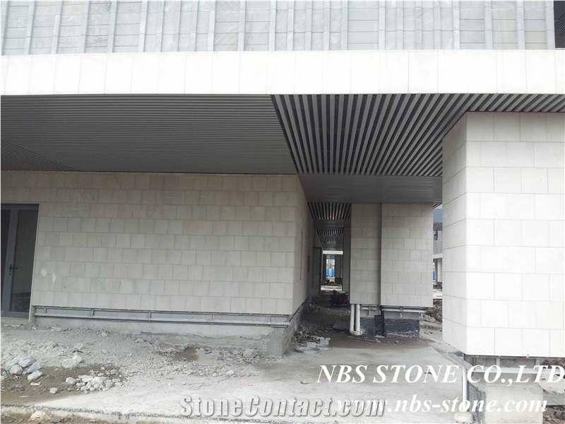 Chinese White Limestone Project,China Cream Bello Limestone Wall Tiles