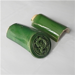 Kaolin Clay Dragon Glazed Chinese Garden Green Wall Tiles