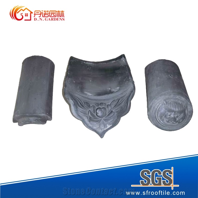 Traditional Beijing Courtyard Style Chinese Clay Roof Tiles Unglazed