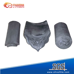 Traditional Beijing Courtyard Style Chinese Clay Roof Tiles Unglazed